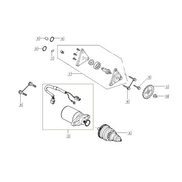 Démarreur Kymco Agility 16'+ 4t bleu métallique mat