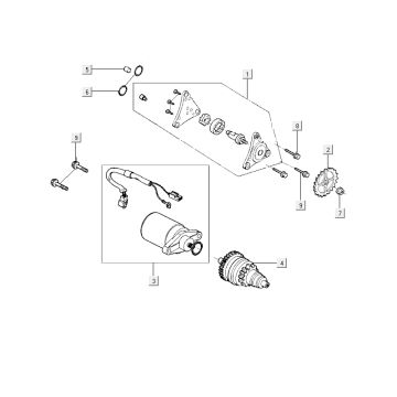 Démarreur - Pignon de démarreur - Pompe à huile Kymco City 12" 50 4T AC gris foncé