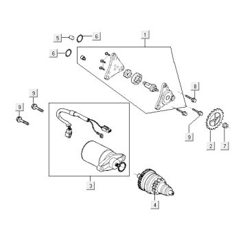 Démarreur Kymco VP50 4T AC marron métallisé