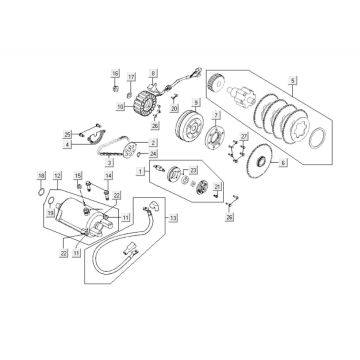 Démarreur Kymco Xciting 500i 4T LC