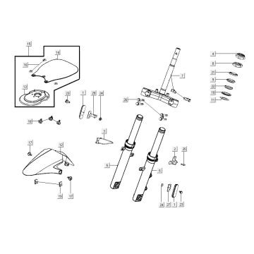Stem steering front Kymco Super8 R E5 BLAUW