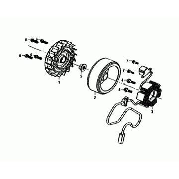 Allumage - Stator - Volant Sym Orbit II 50 4T AC Euro 4 gris mat