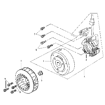 Allumage - Stator - Volant Sym DD 50 2T AC bleu