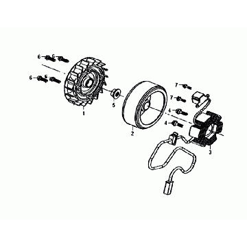 Volant à inertie Star Anchor Sym Allo Euro4 (BK-5560S) Noir brillant