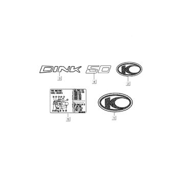 Autocollant - Transfers Kymco New Dink 4 temps gris foncé