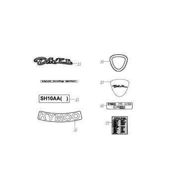 Stickers-Transferts Kymco Dink AC 2 temps Argent