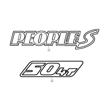 Emblèmes – Autocollants – Logo Kymco People S 50 4T AC blanc