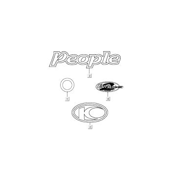 Emblèmes – Autocollants – Logo Kymco People 50 2T AC rouge
