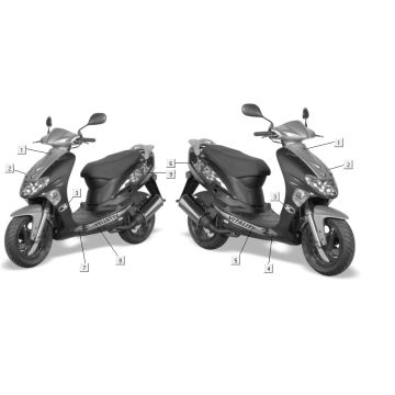 Autocollants 1 Kymco Vitality 2t ac sport stream