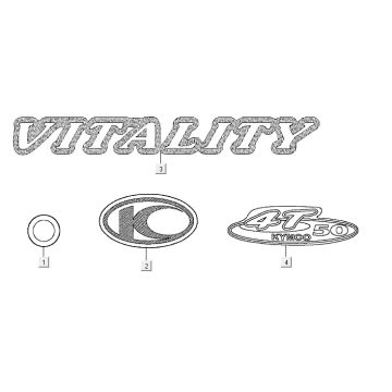 Emblèmes – Autocollants – Logo 1 Kymco Vitality 50 4T AC anthracite