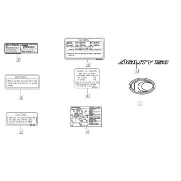 Emblèmes – Autocollants – Logo Kymco Agility City 16" 150 4T AC
