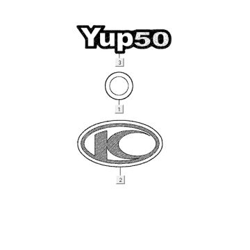 Emblèmes – Autocollants – Logo Kymco Yup 50 2T AC argent
