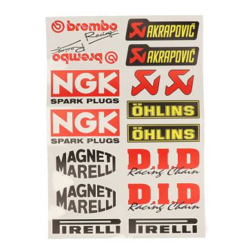 jeu d'autocollants Sponsor Alice/Brembo/Bridgestone/Motul/NGK/Shell/Xerox Univ Falko 980