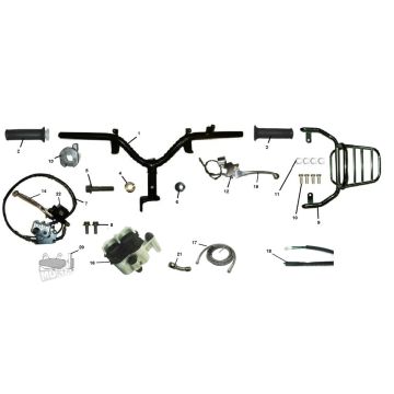 Guidon - Support arrière - Étrier de frein Riva Sport VX50S 4 temps