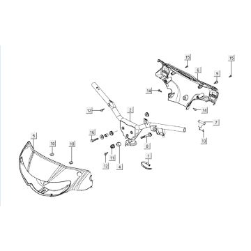 Guidon Kymco Activ 4 temps rouge-noir