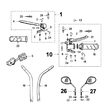 Coude de direction Peugeot Vogue noir