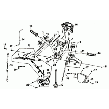 Leviers de frein de guidon KPL L R Sym Mio 50I (GY-7450U BK-001C) gris noir