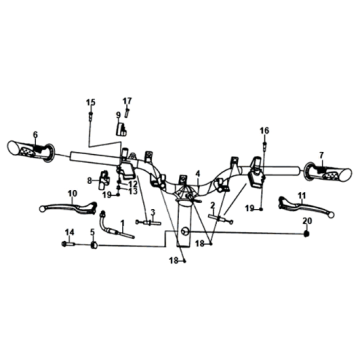 Stuurbocht / remhevels / kabels Sym Orbit III 125I E4
