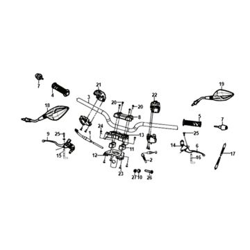 Coude de direction Câbles de levier de frein Sym Jet 14