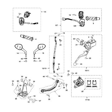 Pièces de direction - Rétroviseurs Peugeot Speedfight 2 LC E2 2 temps