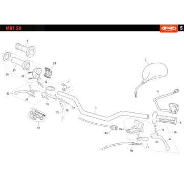 Pièces de direction- Rétroviseurs Rieju MRT SM blue lim 2010 2 temps