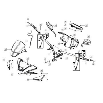 pièces de direction AGILITY 16+ 4T 200i Matte Metallic Light Blue