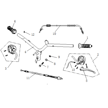 Pièces de direction China Ape50 noir