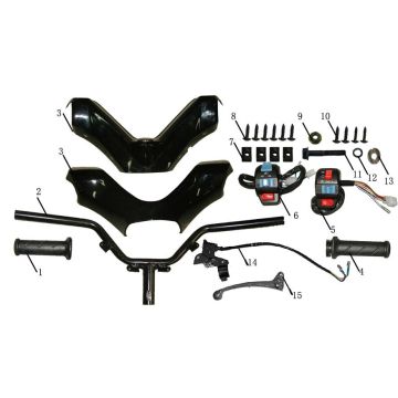 Pièces de direction China Touring rouge