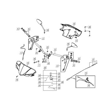 Pièces de direction Kymco Delivery 4-temps blanc