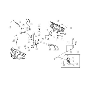 Pièces de direction Kymco Like 4 temps diamant blanc comme T T