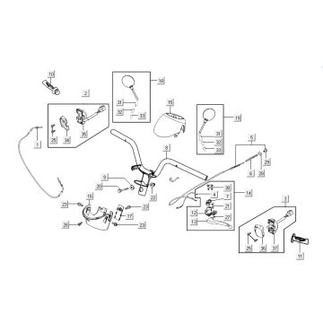 pièces de direction Kymco Sento 4 temps Black