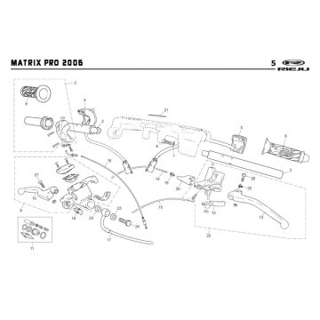 Pièces de direction Rieju Rs2 pro orange 2009 2 temps