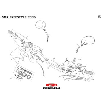 Pièces de direction Rieju SMX pro black 2004 2 temps