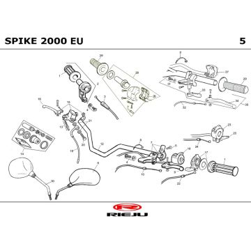 Guidon - Pièces de guidon Rieju Spike 50 2T LC gris 2001