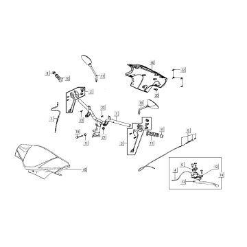 Pièces de direction Kymco Agility FR 12' 4 temps euro4 noir