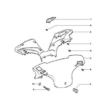 Caches de guidon Piaggio Zip 50 4T AC blanc 724