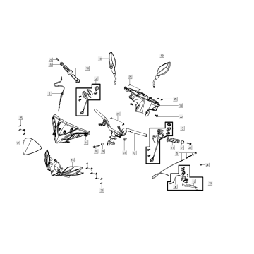 Pièces de direction Kymco Super8 Street 50i E4 Matt Black