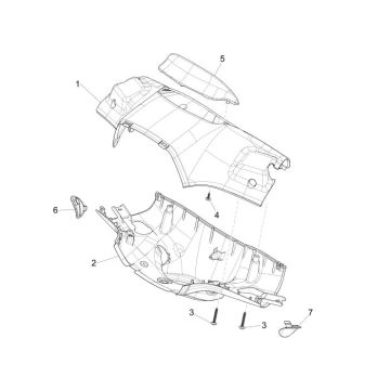 Caches de guidon Vespa Sprint 50 2T AC bleu 261/A