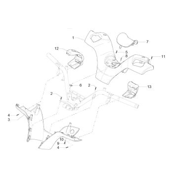 Caches de guidon Piaggio MP3 300 ie LT Business - Sport (avec et sans ABS) 2016-2018