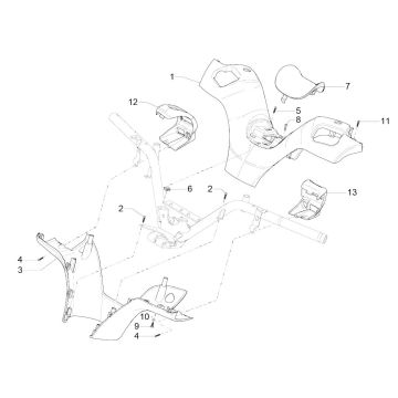 Caches de guidon Piaggio MP3 300 HPE / 300 HPE Sport ABS Euro 5 2020-2022