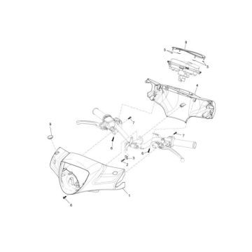Caches de guidon Piaggio Liberty 50 4T AC blanc 595