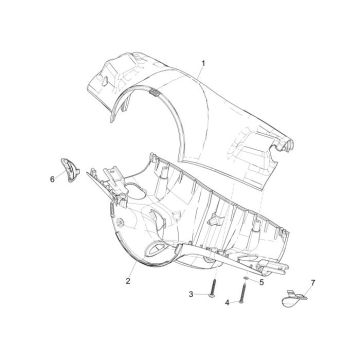 Caches de guidon Vespa Primavera 50 2T AC noir 98/A
