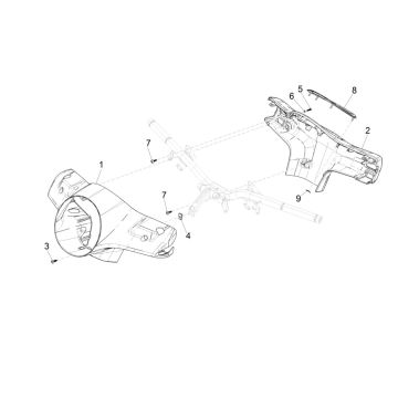 Caches de guidon Vespa GTS 300 HPE 4V ie ABS Euro 4 2019