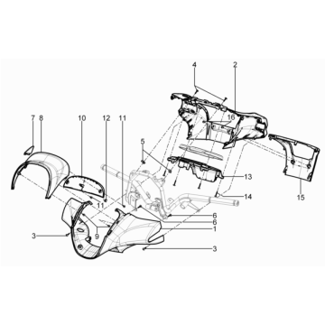 Caches de guidon Piaggio Beverly 125 RST 4V Euro 3 2010-2015