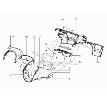 Caches de guidon Piaggio Beverly 350 Sport Touring Euro 3 2013-2014 blanc 595