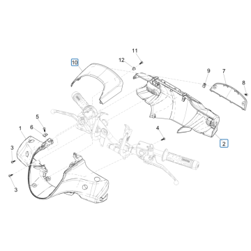 Caches de guidon Piaggio Medley 150 ie ABS Euro 4 2016-2020