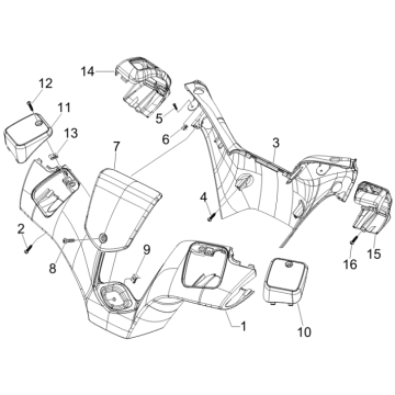 Caches de guidon Piaggio MP3 300 LT Sport 2009-2014