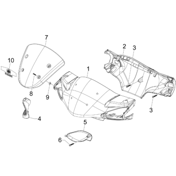 Capuchons de guidon Piaggio NRG Power DD 2007-2017
