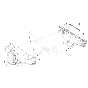 Caches de guidon Vespa GTS 125 ie ABS Euro 5 2021