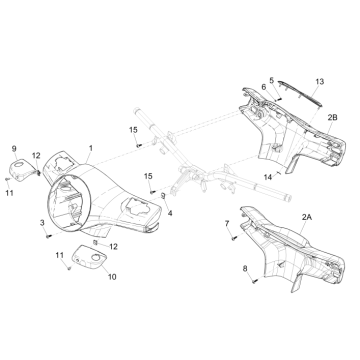 Caches de guidon Vespa GTS 250 ie 2005-2016 (sans ABS) jaune 928/A